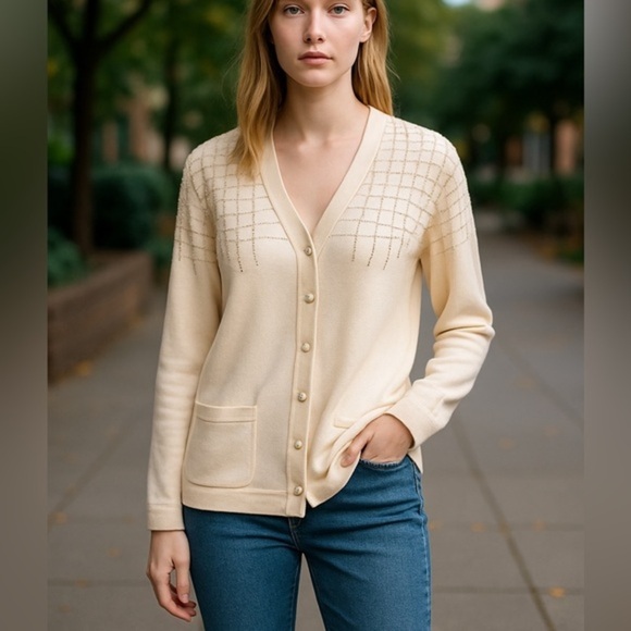 Escada Vintage Cardigan. Couple beads discoloured - Picture 2 of 15